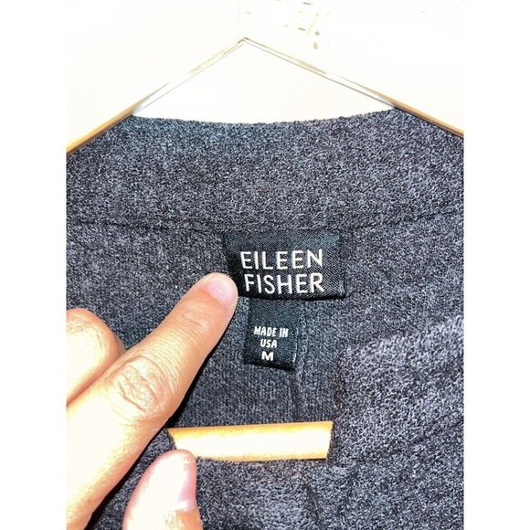 Eileen Fisher Gray 100% Wool Minimaist coat Cardigan Women's Size M - Picture 5 of 9